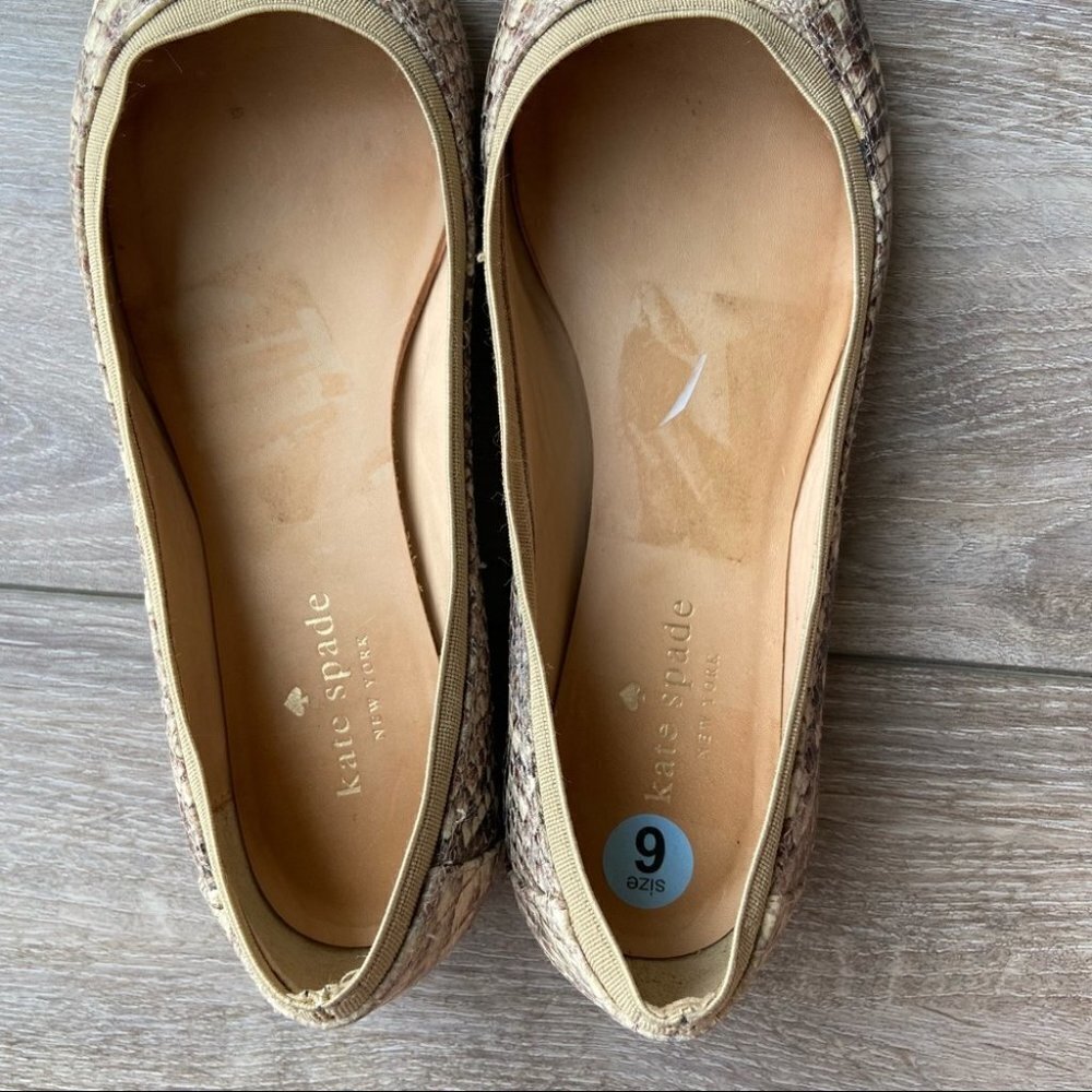 Kate Spade Snakeskin Leather Ballet Flats - Picture 9 of 12